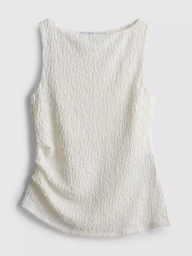 Paula Echevarría gerafftes Crinkle-Tanktop