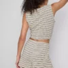 Paula Echevarría gestreifte Mini-Shorts aus Strick