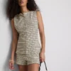 Paula Echevarría gestreiftes Strick-Top mit Knopfleiste