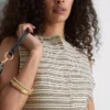 Paula Echevarría gestreiftes Strick-Top mit Knopfleiste
