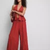 Paula Echevarría Glitzer-Hose mit weitem Bein