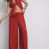 Paula Echevarría Glitzer-Hose mit weitem Bein