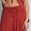Paula Echevarría Glitzer-Hose mit weitem Bein