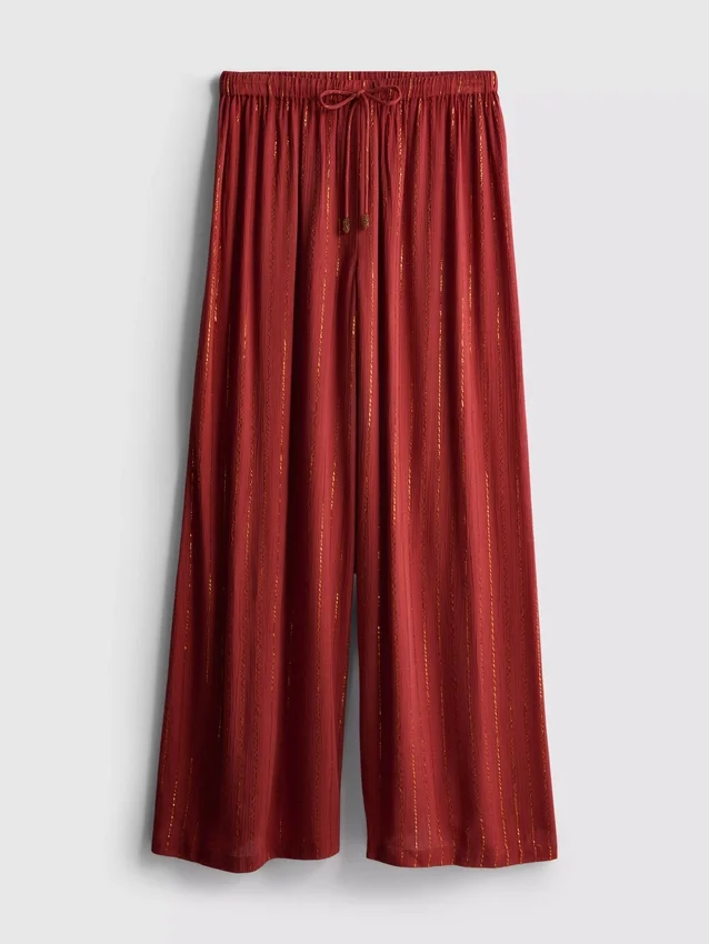 Paula Echevarría Glitzer-Hose mit weitem Bein