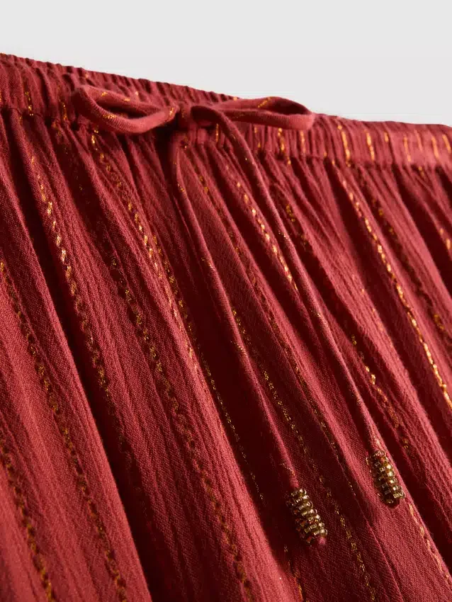 Paula Echevarría Glitzer-Hose mit weitem Bein