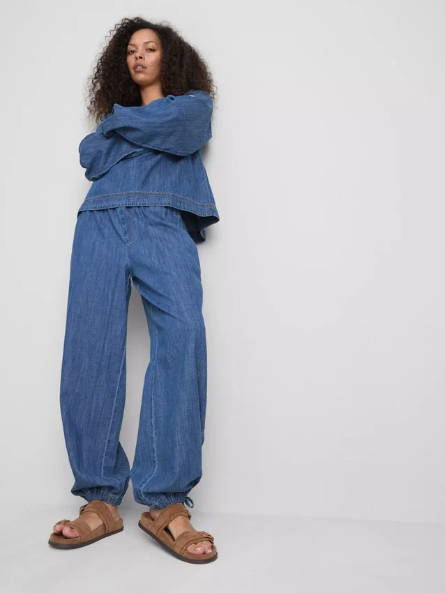 Paula Echevarría Haremshose aus baumwollreichem Denim