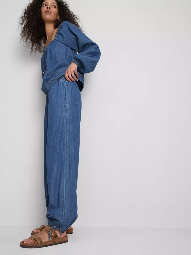 Paula Echevarría Haremshose aus baumwollreichem Denim