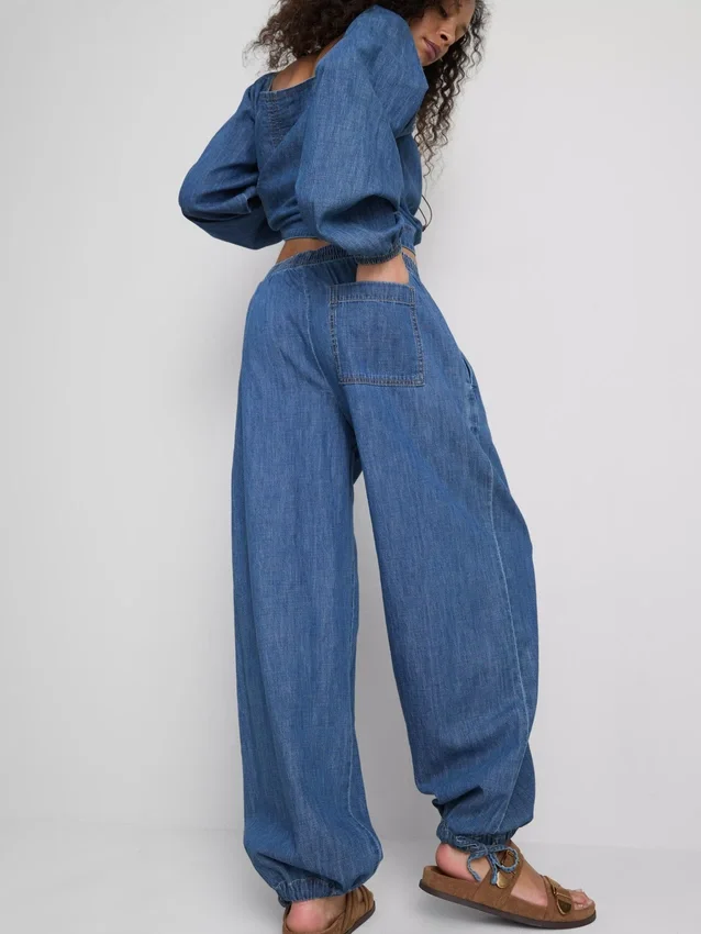 Paula Echevarría Haremshose aus baumwollreichem Denim