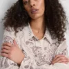 Paula Echevarría Paisley-Hemd aus geknittertem Satin mit Knöpfen