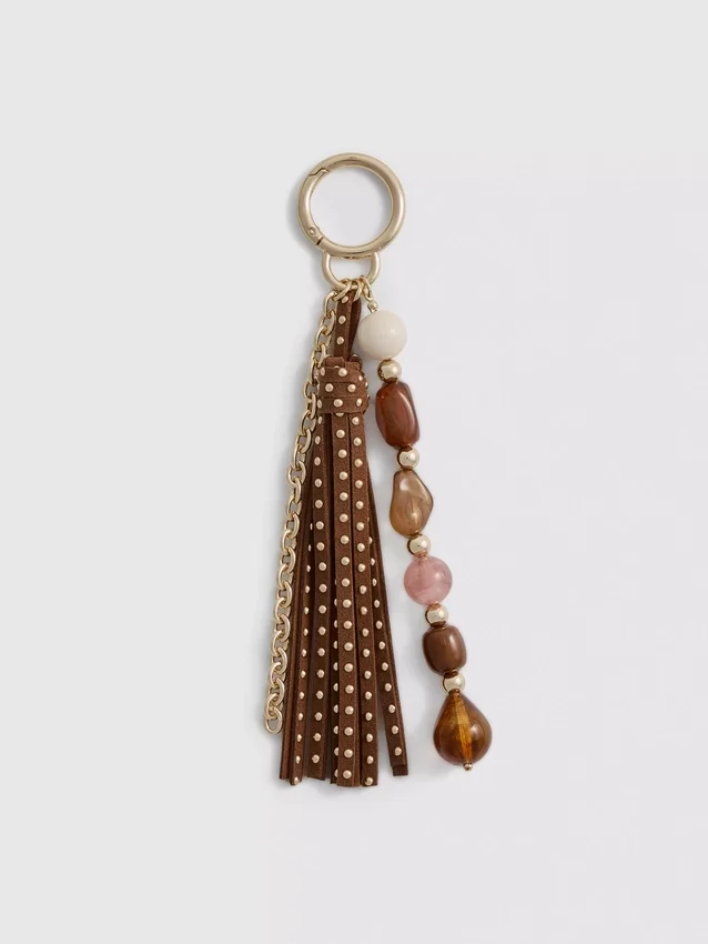 Paula Echevarría Perlen-Taschenanhänger mit Quaste