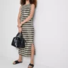 Paula Echevarría – ärmelloses, figurbetontes Midaxi-Kleid
