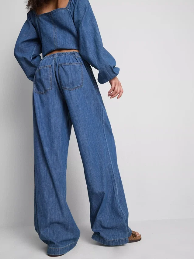 Paula Echevarría – Weithose aus baumwollreichem Denim