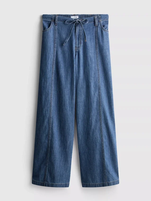 Paula Echevarría – Weithose aus baumwollreichem Denim