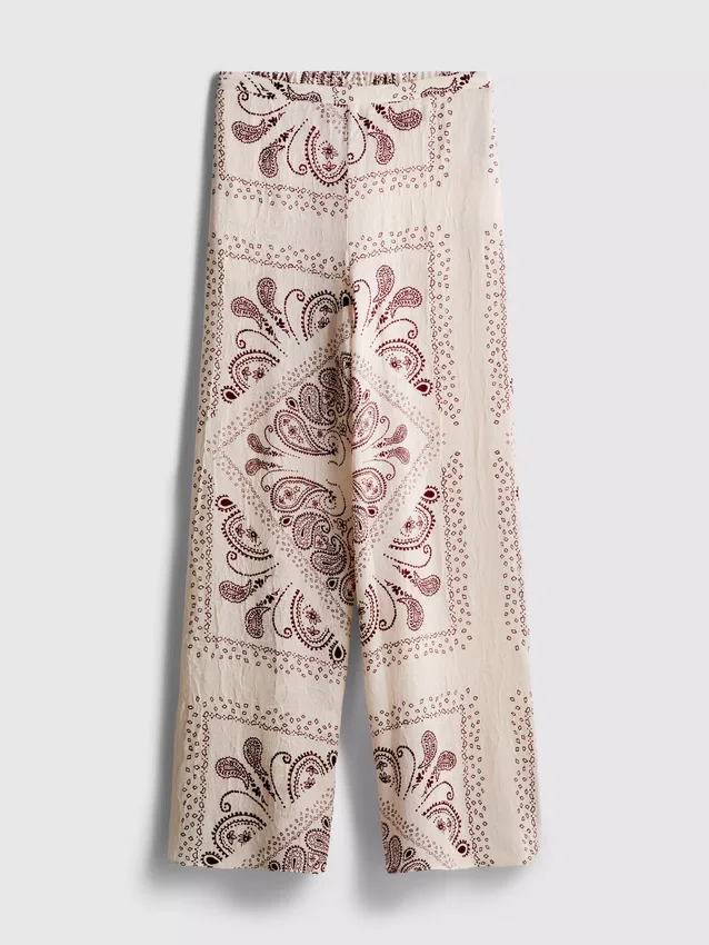 Paula Echevarría – Weithose aus geknittertem Satin