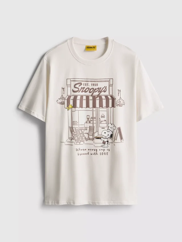 Peanuts Snoopy Baumwoll-Café-Hemd