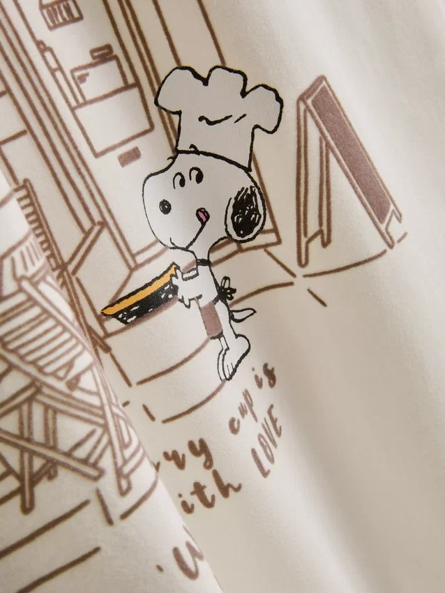 Peanuts Snoopy Baumwoll-Café-Hemd