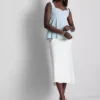 Peplum-Top aus Krepp mit Herzausschnitt