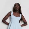 Peplum-Top aus Krepp mit Herzausschnitt