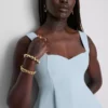 Peplum-Top aus Krepp mit Herzausschnitt