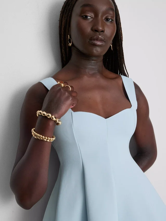 Peplum-Top aus Krepp mit Herzausschnitt