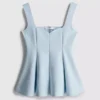 Peplum-Top aus Krepp mit Herzausschnitt
