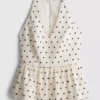 Peplum-Top mit Neckholder und Polka-Dots