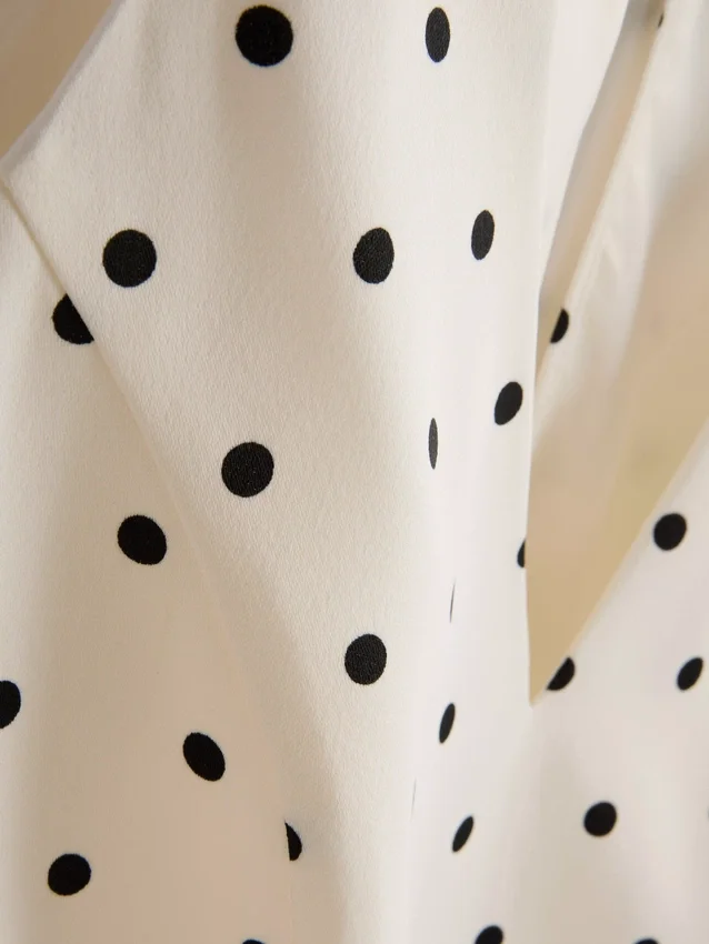 Peplum-Top mit Neckholder und Polka-Dots