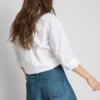 Plissierte Flare-Shorts aus baumwollreichem Denim
