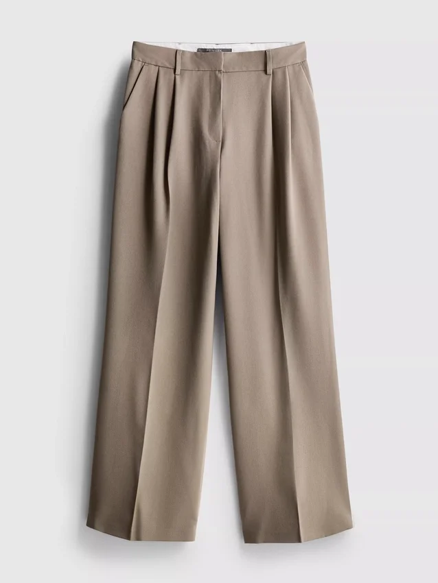 Plissierte Hose mit weitem Bein