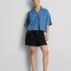 Plissierte Shorts aus Leinenmischung