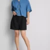 Plissierte Shorts aus Leinenmischung