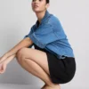 Plissierte Shorts aus Leinenmischung