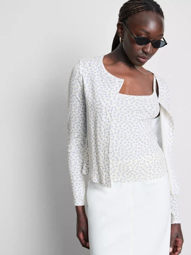 Pointelle-Cardigan-und-Cami-Set