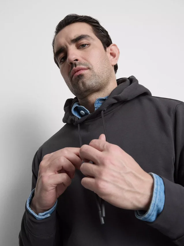 Pullover-Hoodie aus Baumwollmischung