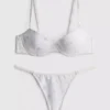 Push-up-Unterwäsche-Set aus Satin mit Blumenmuster
