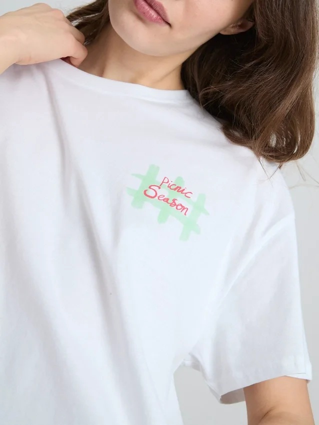 Pyjama-Oberteil mit Grafikprint
