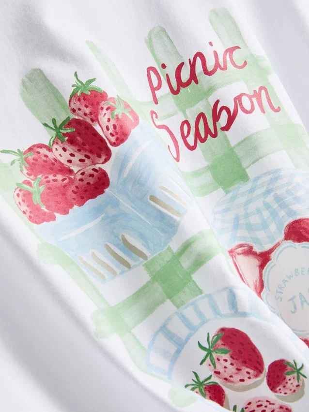 Pyjama-Oberteil mit Grafikprint