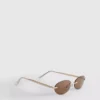 Randlose Sonnenbrille mit ovalen Gläsern