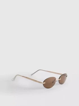 Randlose Sonnenbrille mit ovalen Gläsern
