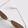 Randlose Sonnenbrille mit ovalen Gläsern