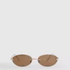 Randlose Sonnenbrille mit ovalen Gläsern