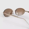 Randlose Sonnenbrille mit ovalen Gläsern