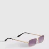 Rechteckige Sonnenbrille aus Metall