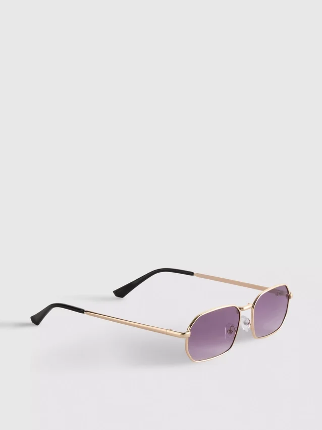 Rechteckige Sonnenbrille aus Metall