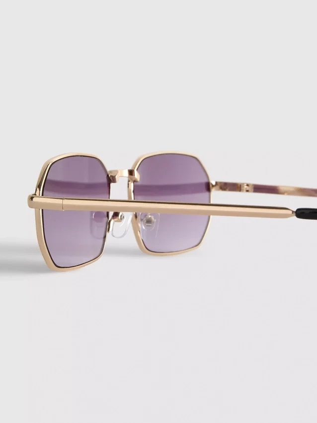 Rechteckige Sonnenbrille aus Metall