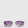 Rechteckige Sonnenbrille aus Metall