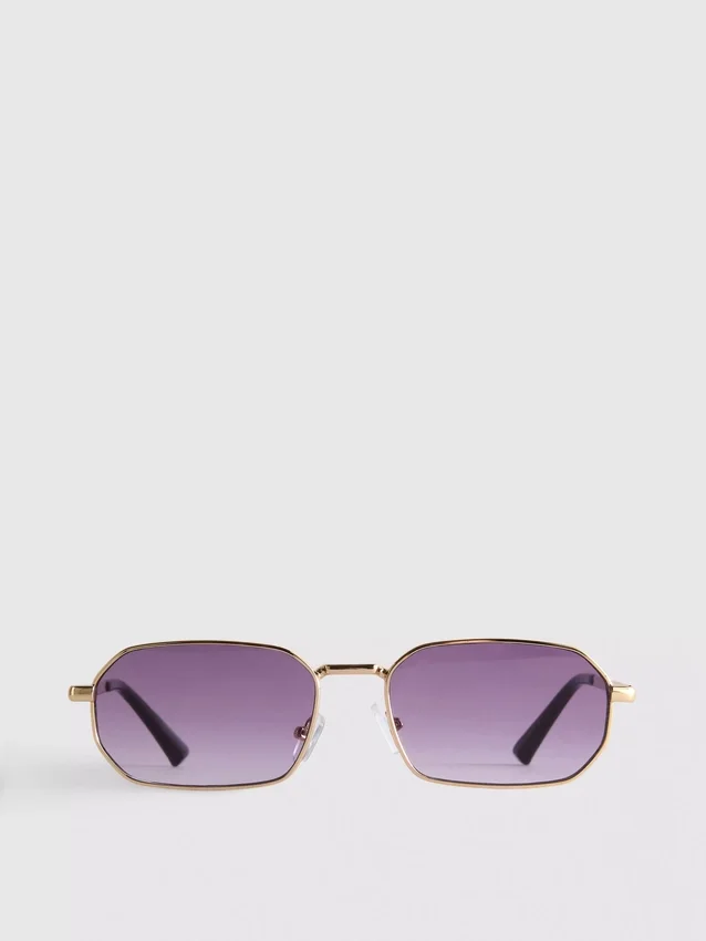 Rechteckige Sonnenbrille aus Metall