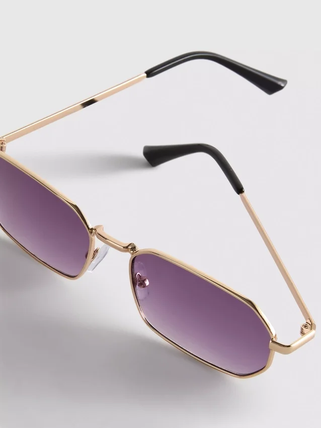 Rechteckige Sonnenbrille aus Metall