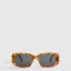 Rechteckige Sonnenbrille in Schildpatt-Optik