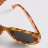 Rechteckige Sonnenbrille in Schildpatt-Optik